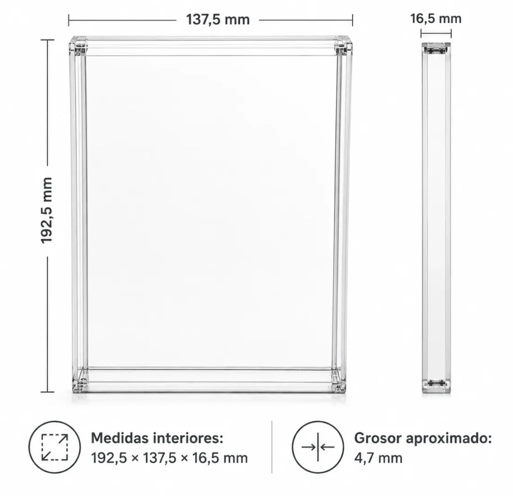 Medidas interiores del protector acrílico para Nintendo Wii